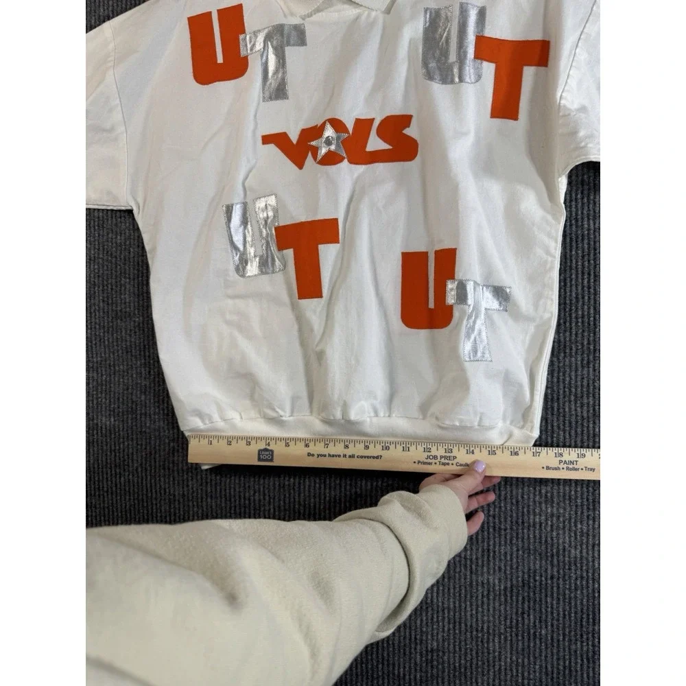 Vintage Patricia Sherman Tennessee‎ Volunteers Sweatshirt White Orange Silver